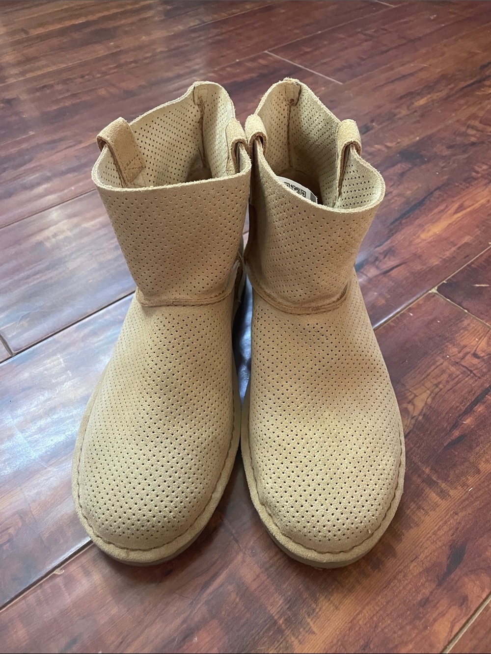 Ugg Classic Unlined Mini Suede Perforated Boot - Tan